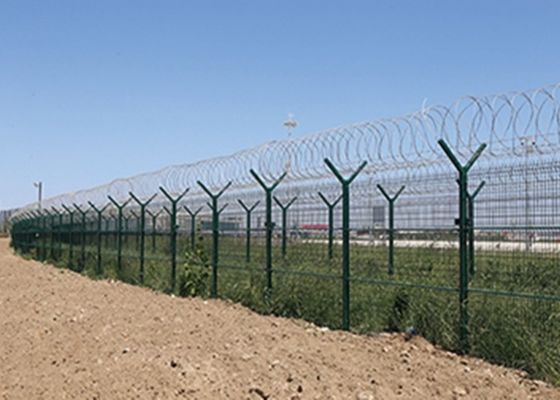 Pvc powlekany galwanizowany ogrodzenie przeciw wspinaczkom wysokiej bezpieczeństwa dla lotniska