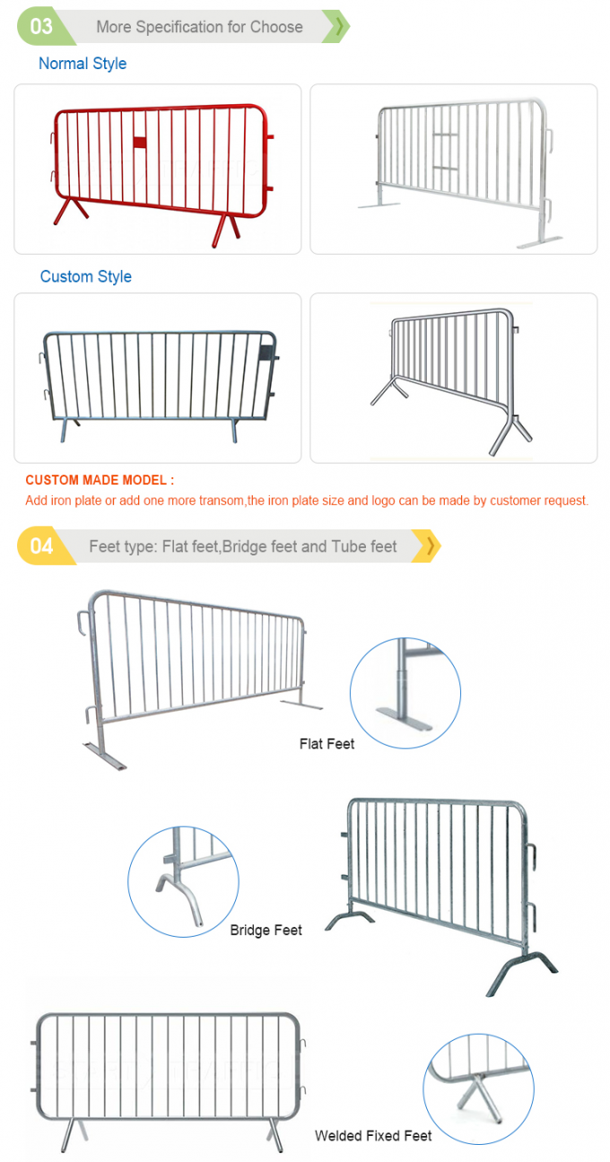 3D tymczasowe ogrodzenie obwodowe / ogrodzenie bariery tłumu 2,4 x 2,95m 2