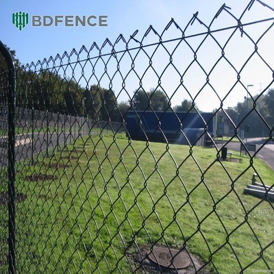 8 Ft Chain Link Ogrodzenie PVC powlekany Czarny Winyl Cyclone Żelazny Drut Mesh Metalowy Ogrodzenie Do Zewnętrznego Ogrodu Panel Ogrodu