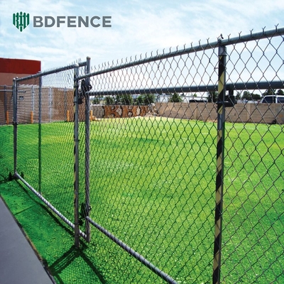 8 Ft Chain Link Ogrodzenie PVC powlekany Czarny Winyl Cyclone Żelazny Drut Mesh Metalowy Ogrodzenie Do Zewnętrznego Ogrodu Panel Ogrodu
