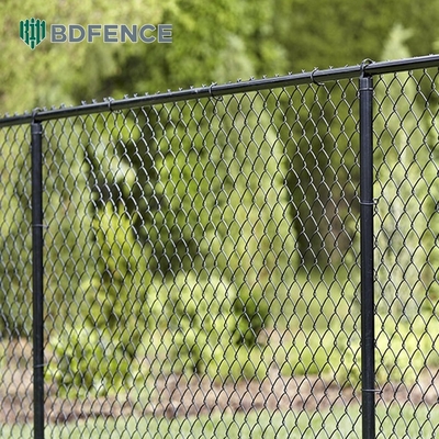 8 Ft Chain Link Ogrodzenie PVC powlekany Czarny Winyl Cyclone Żelazny Drut Mesh Metalowy Ogrodzenie Do Zewnętrznego Ogrodu Panel Ogrodu