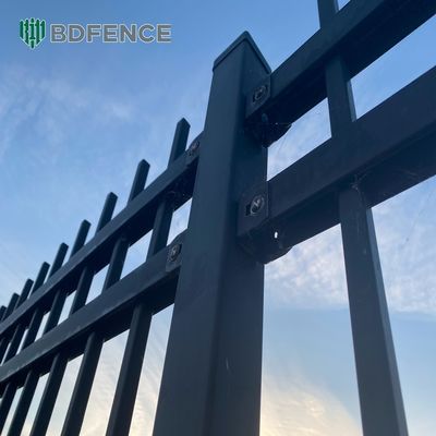 Spear Tubular Black Powder Galvanized Steel Metal Fence Aluminum Iron Steel Fence Square Round Tube Picket Steel Fence Panel