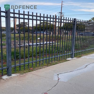 Ogrodzenie zewnętrzne ciężkie 6 stóp żelazo wykute czarno powlekane stalowe