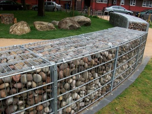 Włókno sieciowe 2mm Gabion System ogrodzenia Galwanizowany PVC powlekany kamieniem wypełniony spawanie