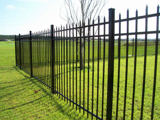 Malowane proszkowo 2 szyny 5 stóp Wysokie czarne aluminiowe ogrodzenie