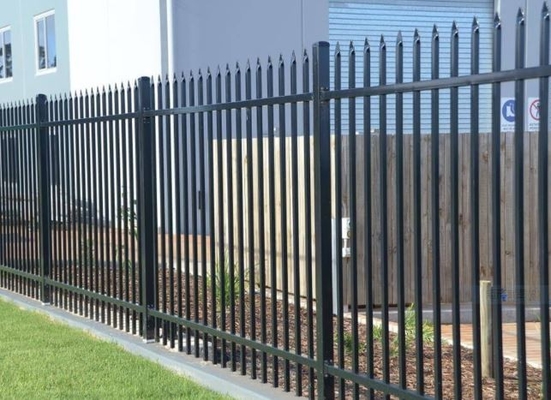 Zinc Design 6ft Rurowe metalowe ogrodzenia z czarnej siatki powlekanej PCV